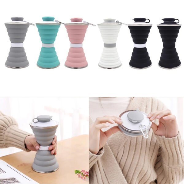 500ML Silicone Water Bottle Cup Foldable - Image 3