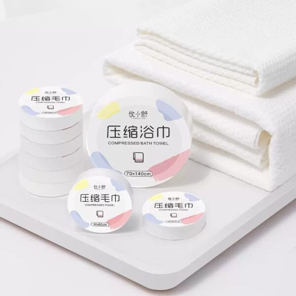 Portable Disposable Thickened Absorbent Compressed Bath Towel