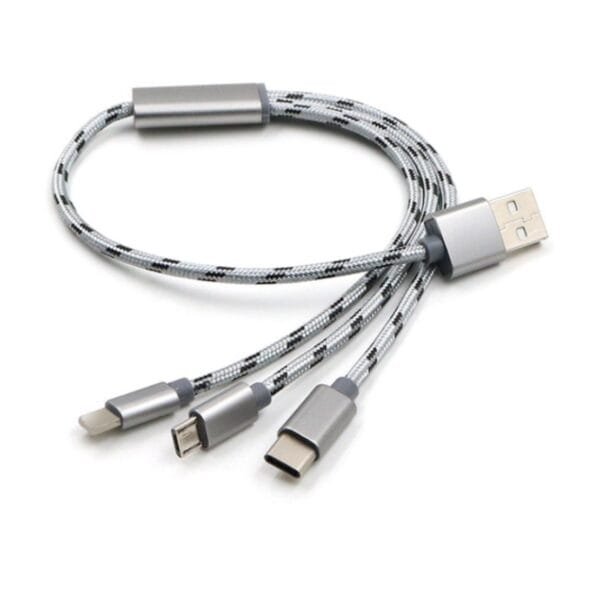 Three-in-one Data Cable USB Cable Short TYPE-C Charge Cable