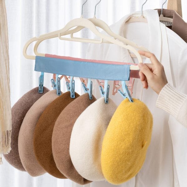 Creative Portable Foldable Clothes Pin Fabric Hanger - Image 5