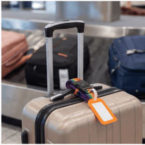 Set Of 2 Colored Luggage Straps With TSA Lock + 2 Orange Luggage