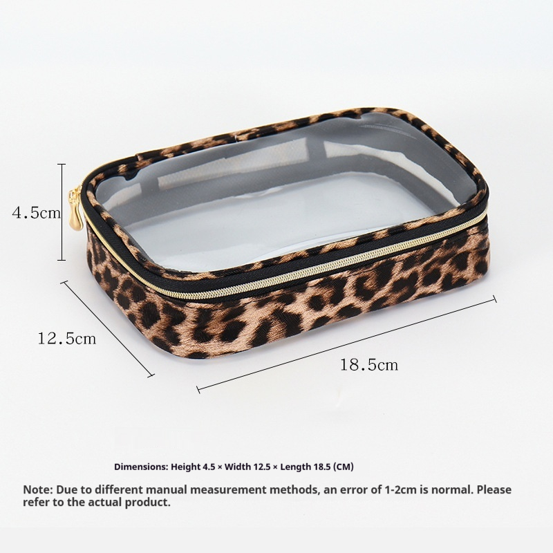 Leopard-Print Large-Capacity Travel Toiletry Bag