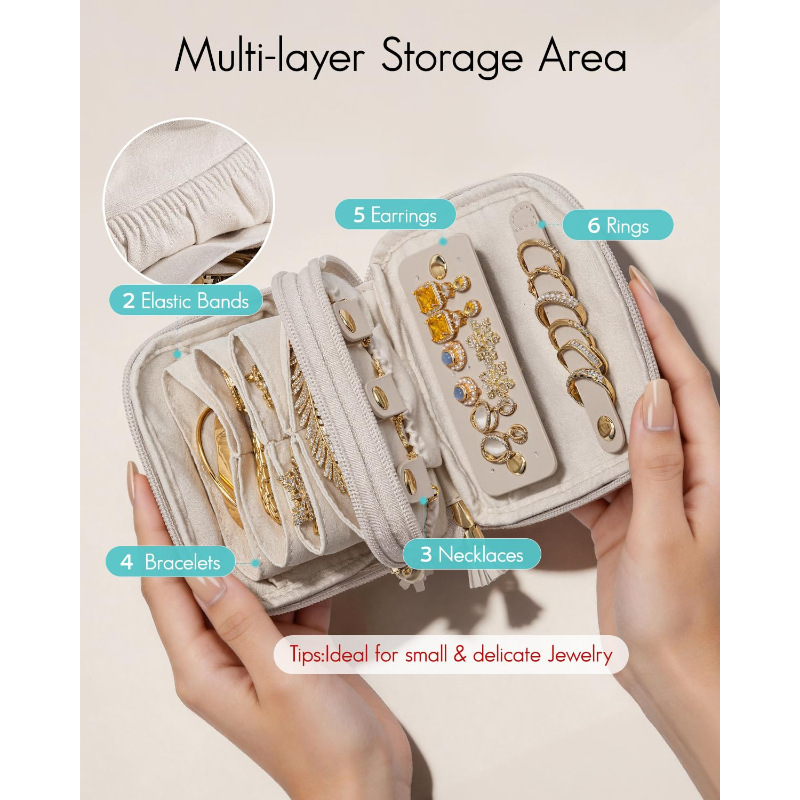 Travel Jewelry Box Storage Bag, Portable Jewelry Pouch For Outings - Image 4