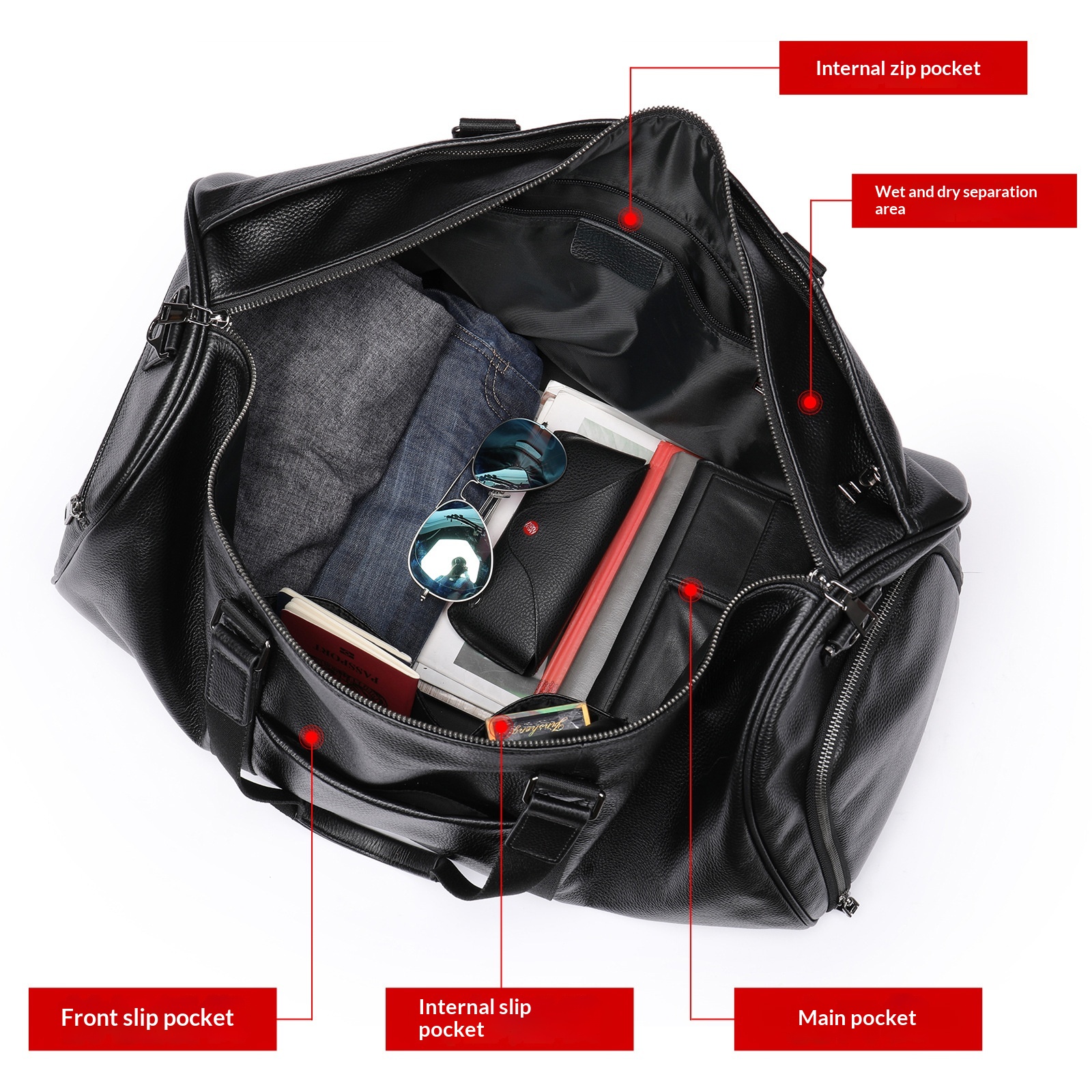 Mens Large-Capacity Waterproof Outdoor Duffel Bag - Image 5