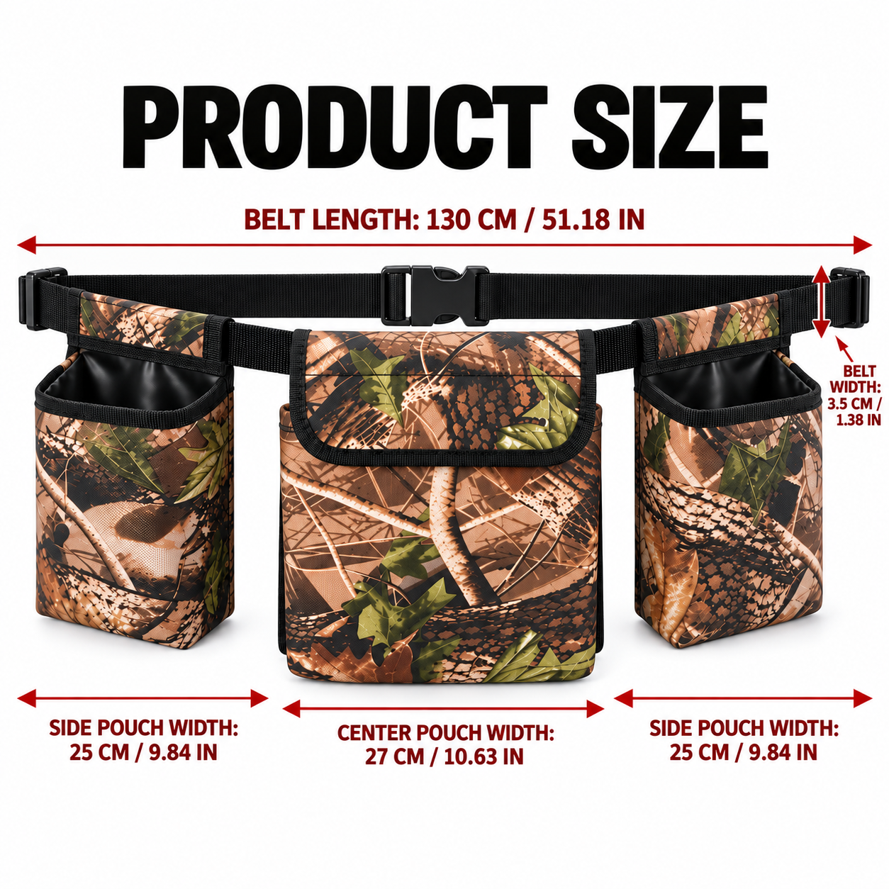 Link Camo 900d PVC Nylon Multi-Pouch Field Waist Bag Adjustable - Image 5