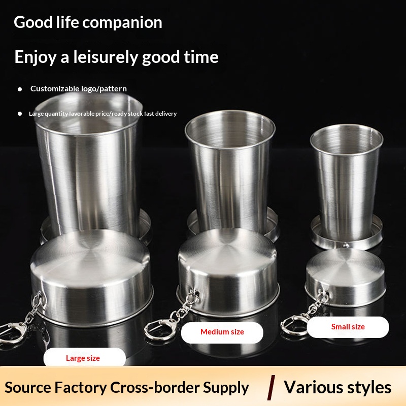 Stainless Steel Folding Cup For Outdoor Camping And Washing Up - Image 4