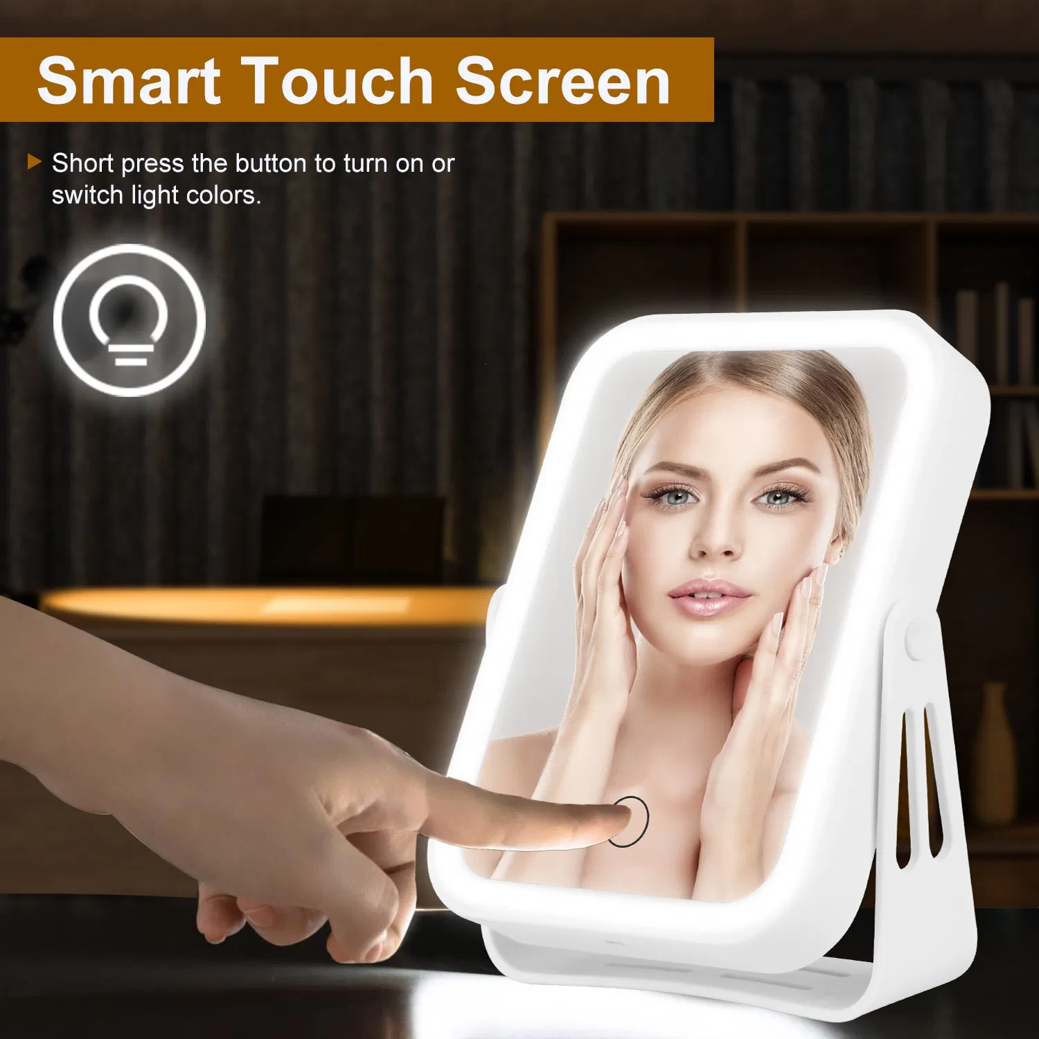 10X Magnifying LED Travel Makeup Mirror, 3 Light Modes Double-Sided - Image 3