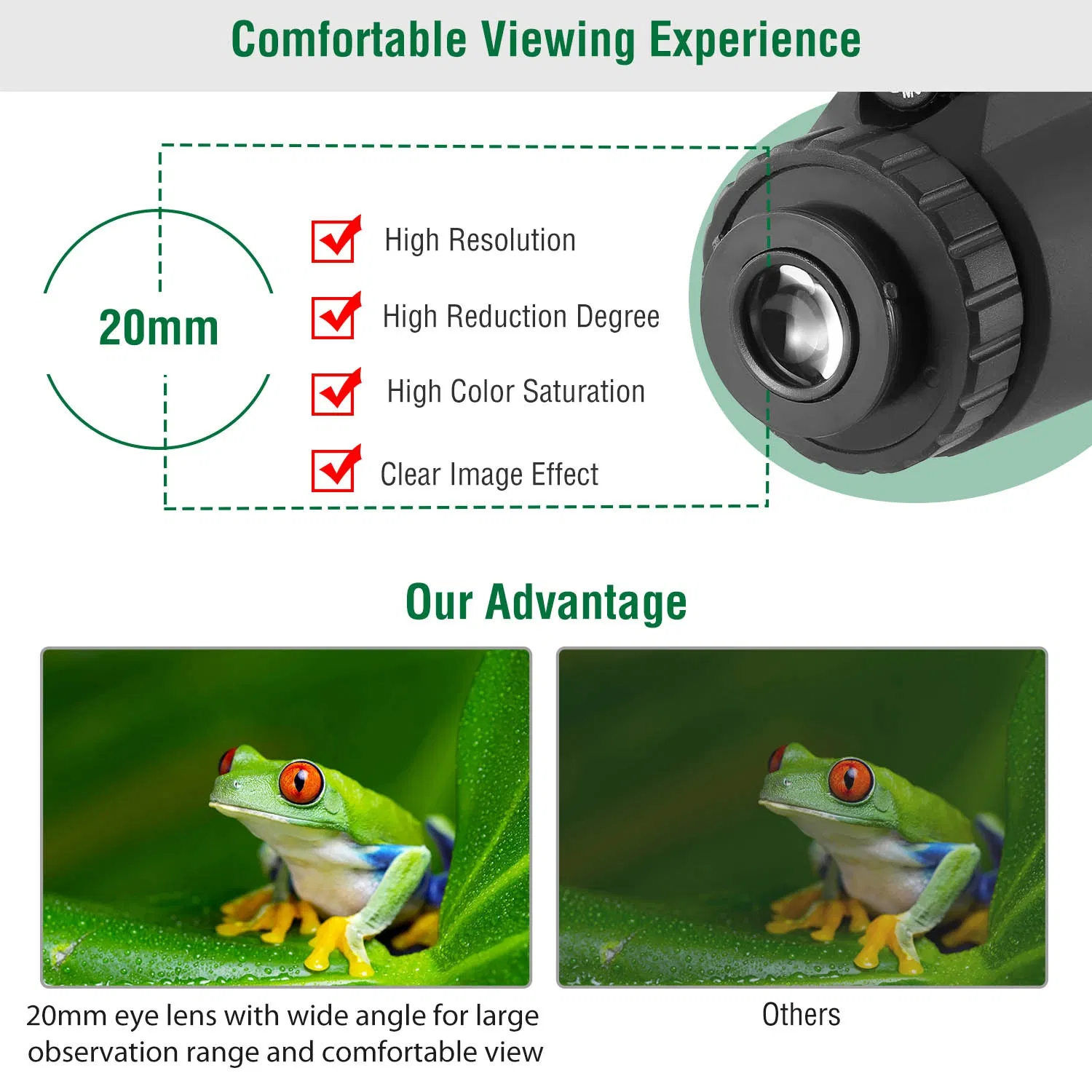 40x40 HD Optical Monocular Telescope w/ FMC Lens Low Light Vision - Image 3
