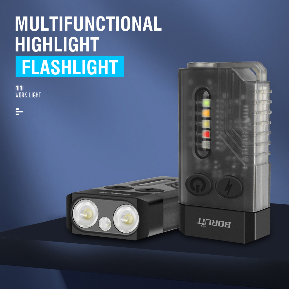 BORUiT V10 EDC Keychain Flashlight Type-C Rechargeable Lamp Camping - Image 4