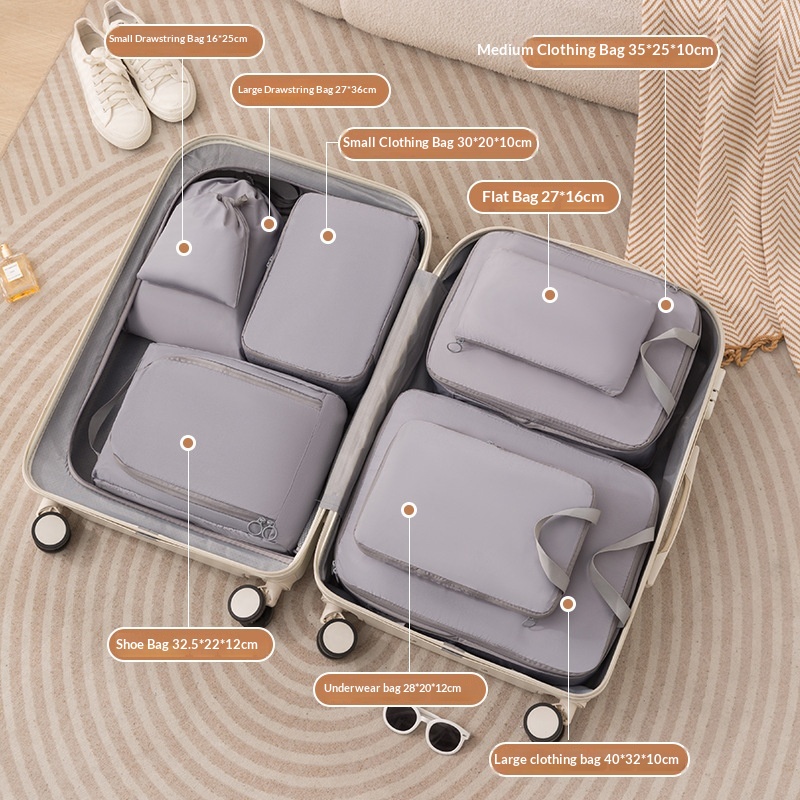 Compressible Travel Storage Bags Set - 6-Piece Luggage Organizers - Image 6