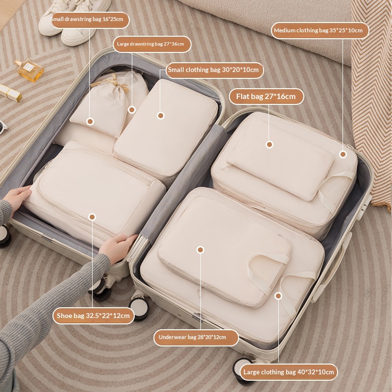 Compressible Travel Storage Bags Set - 6-Piece Luggage Organizers - Image 10