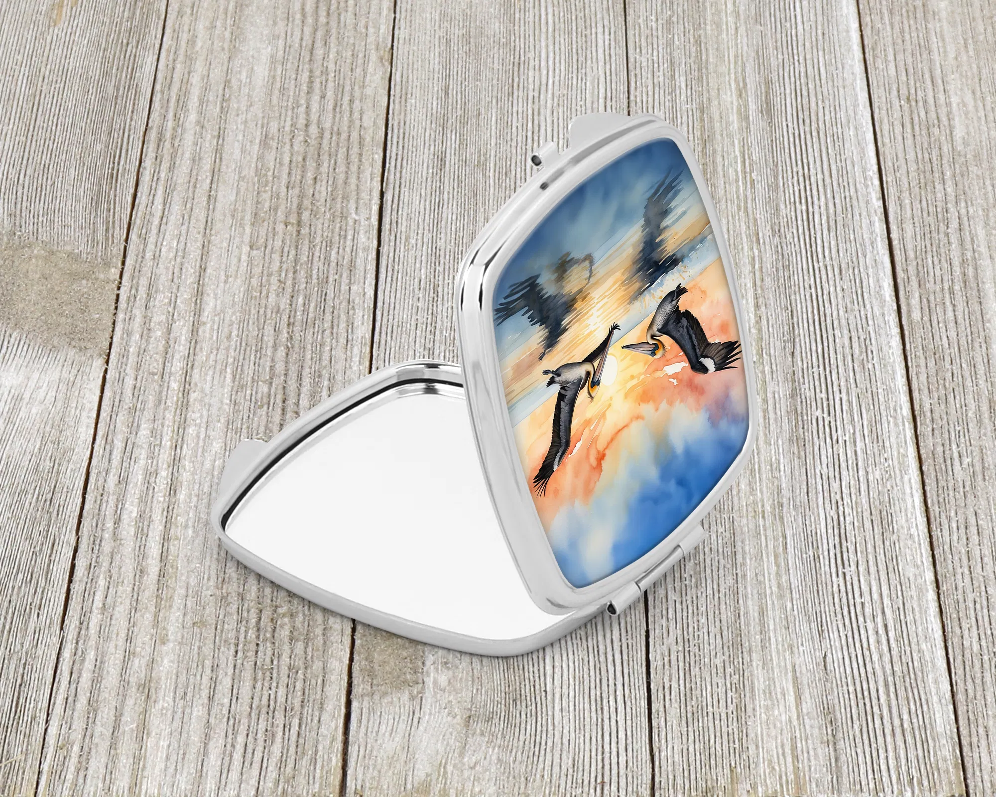 Pelicans Flying Compact Mirror Decorative Travel Makeup Mirror for - Image 3