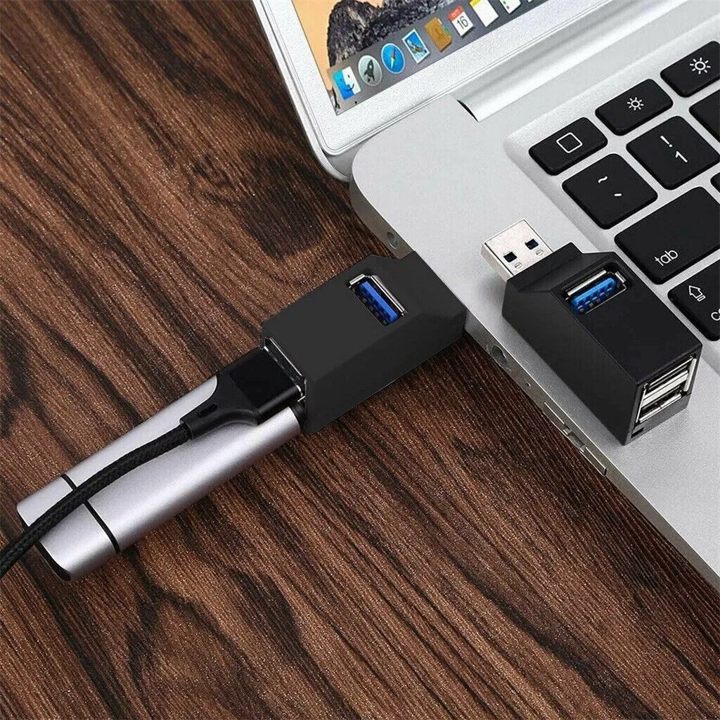 2 Pcs 3 Port USB 3.0 Hub Portable High Speed Splitter Box For PC - Image 9