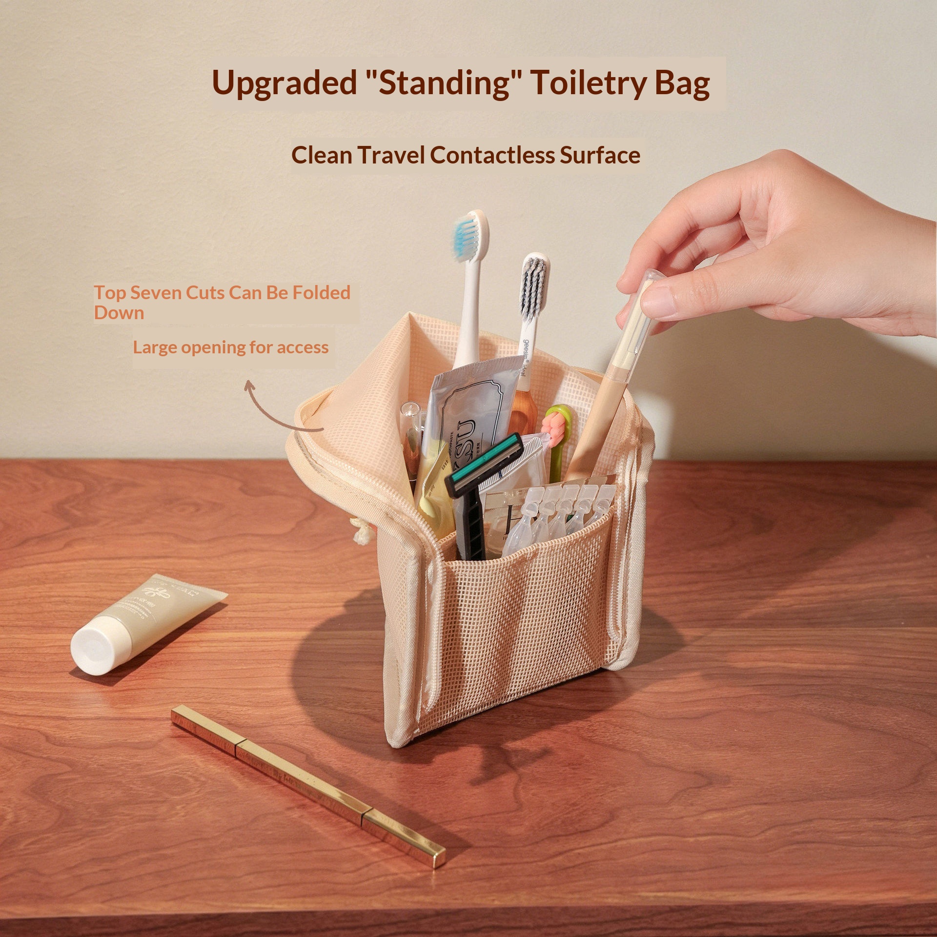 Travel Toiletry Bag, Vertical Storage Pouch - Image 4