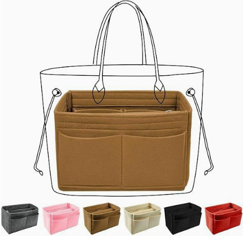 Felt-lined Multi-compartment Cosmetic Organizer With Zipper - Image 2