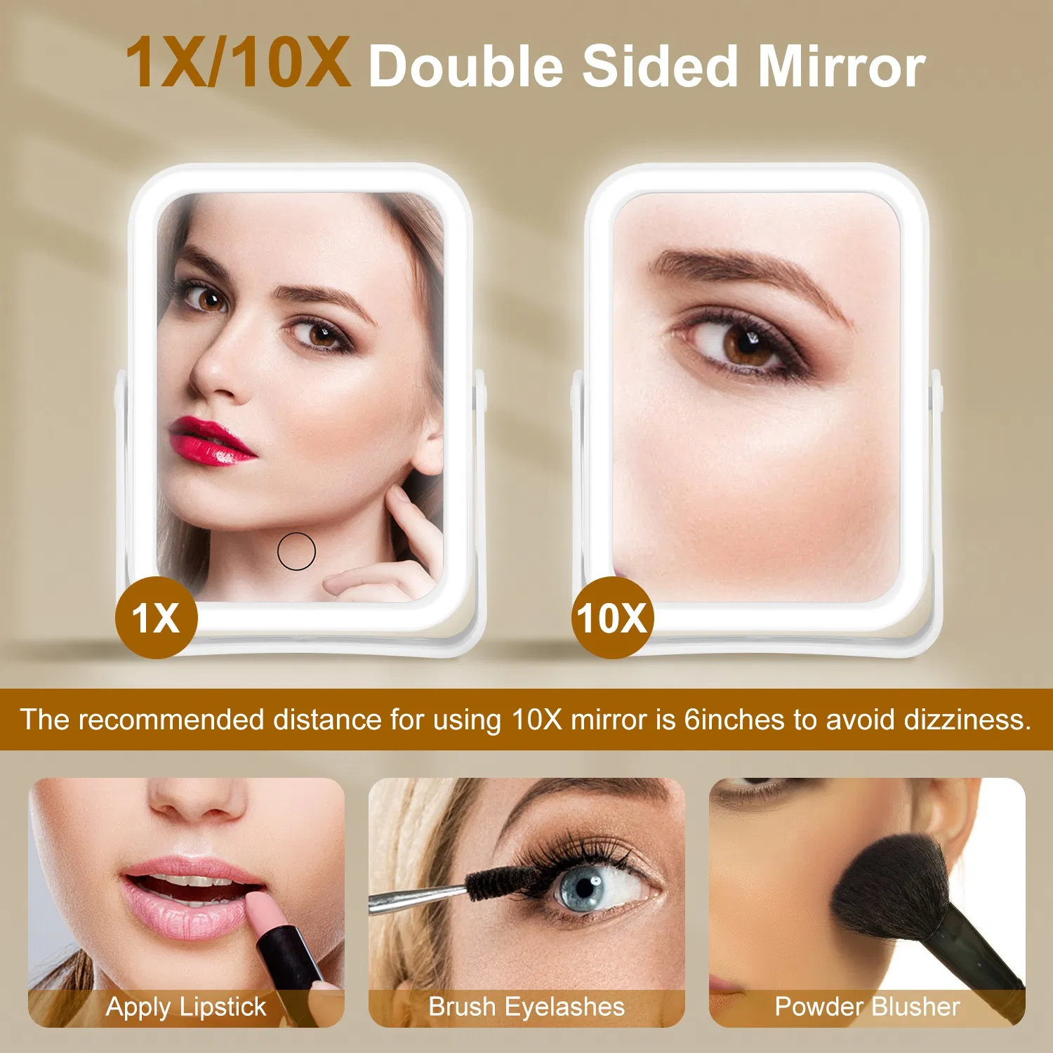 10X Magnifying Lighted Makeup Mirror Double Sided Travel Makeup - Image 7