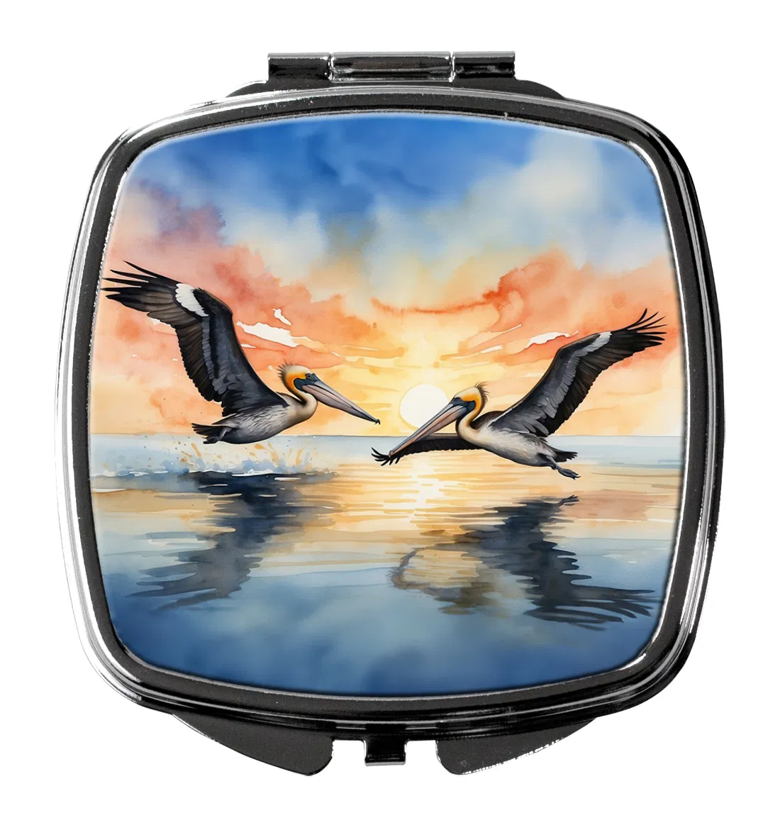 Pelicans Flying Compact Mirror Decorative Travel Makeup Mirror for - Image 2