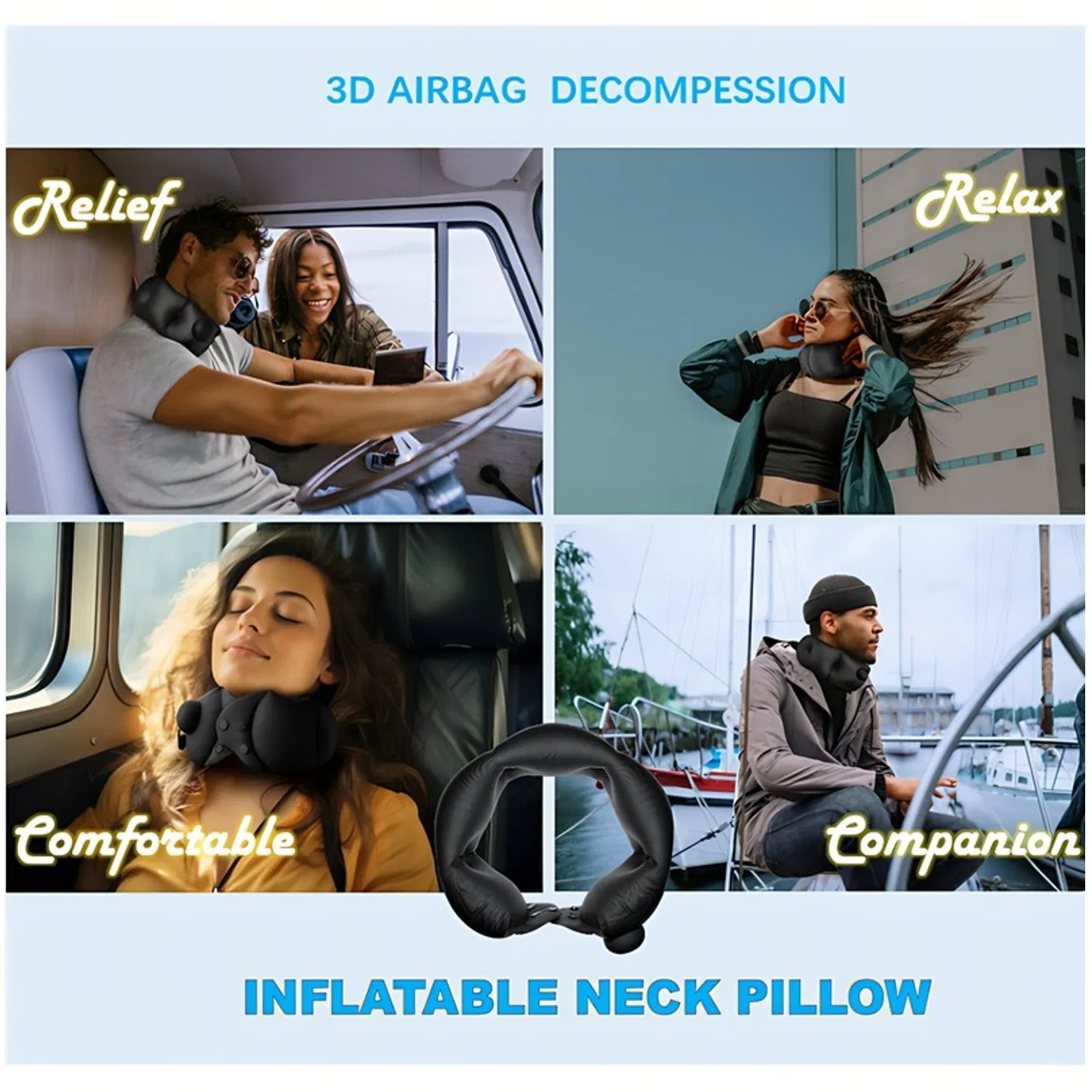 Inflatable neck pillow, adjustable in softness, made of - Image 5