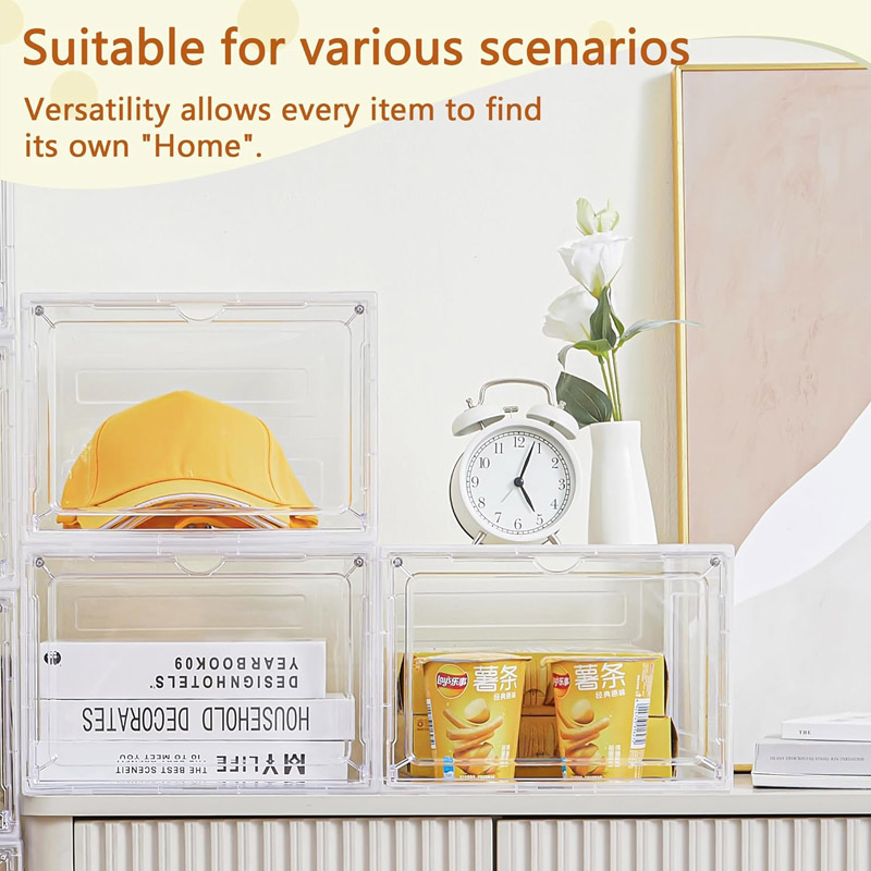 Shoe Box Shoe Storage Organizer Foldable Sneaker Boxes Collapsible - Image 2