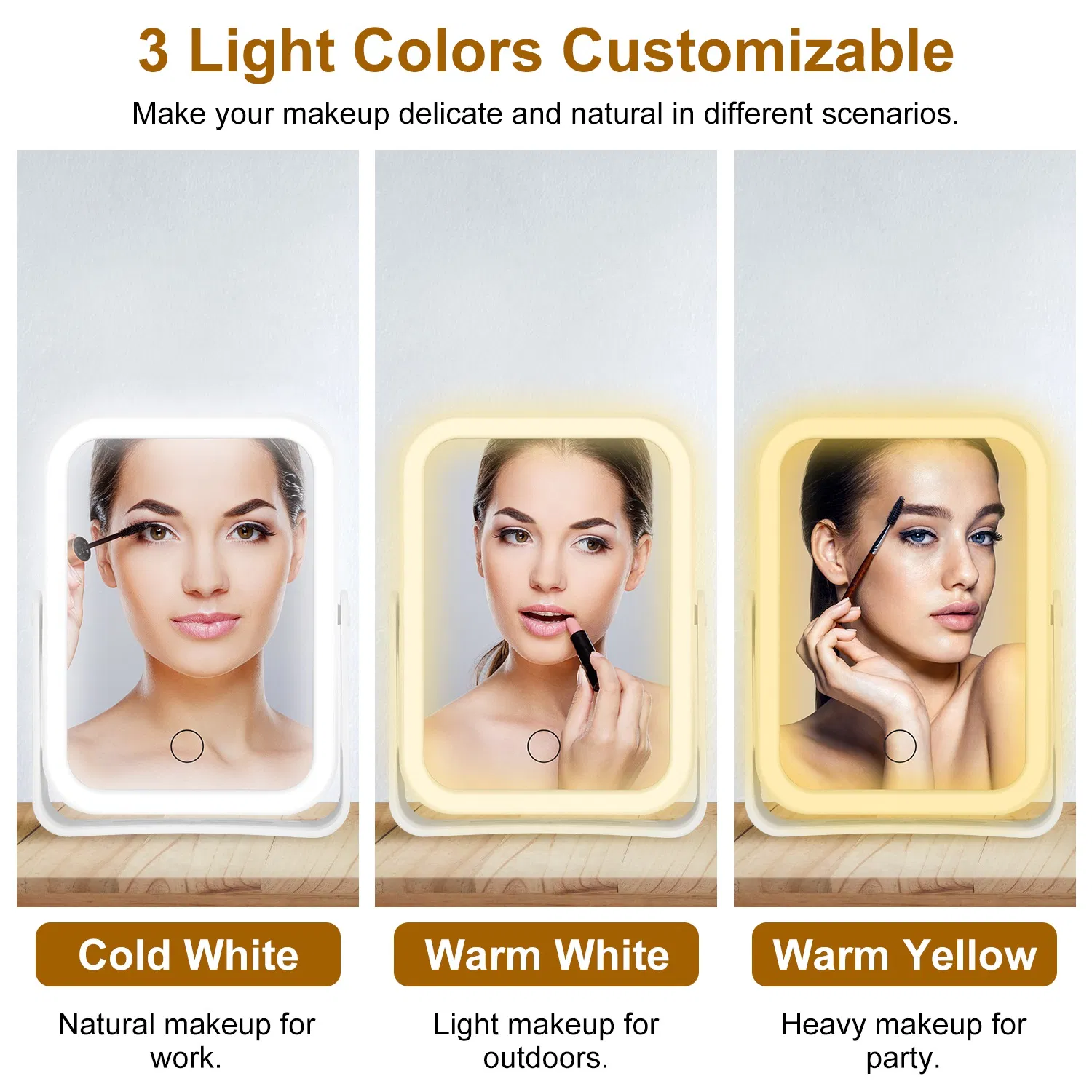 10X Magnifying Lighted Makeup Mirror Double Sided Travel Makeup - Image 2