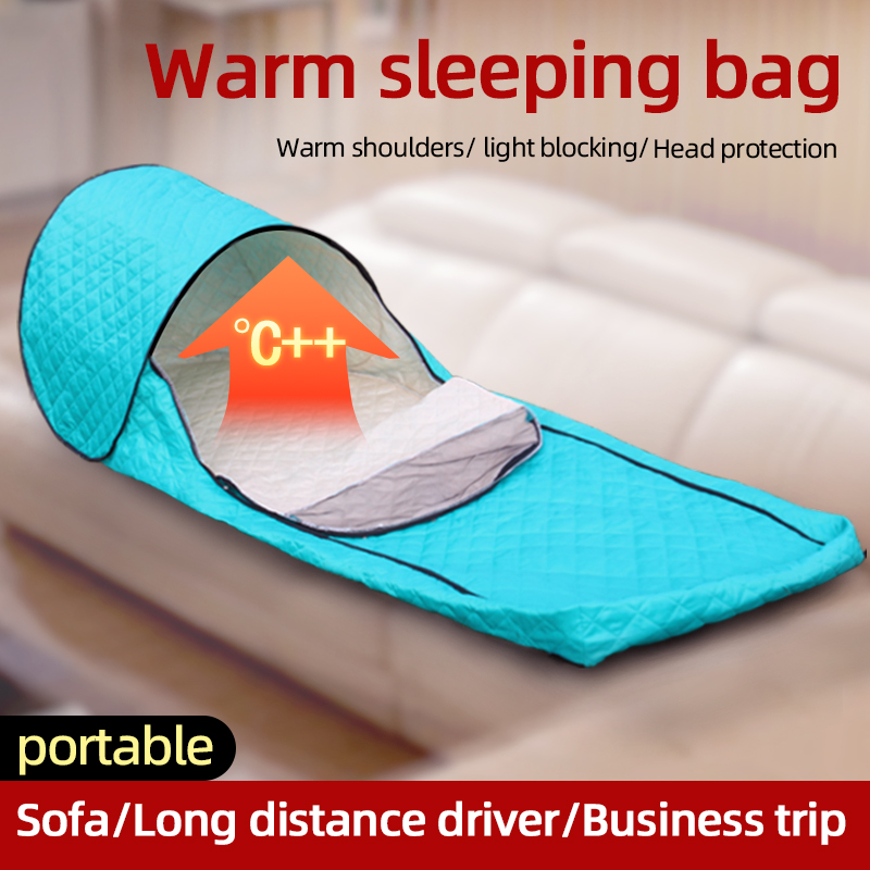 Portable No Assembly Warm Sleeping Bag Cover Quilted Thickened Wind - Image 5