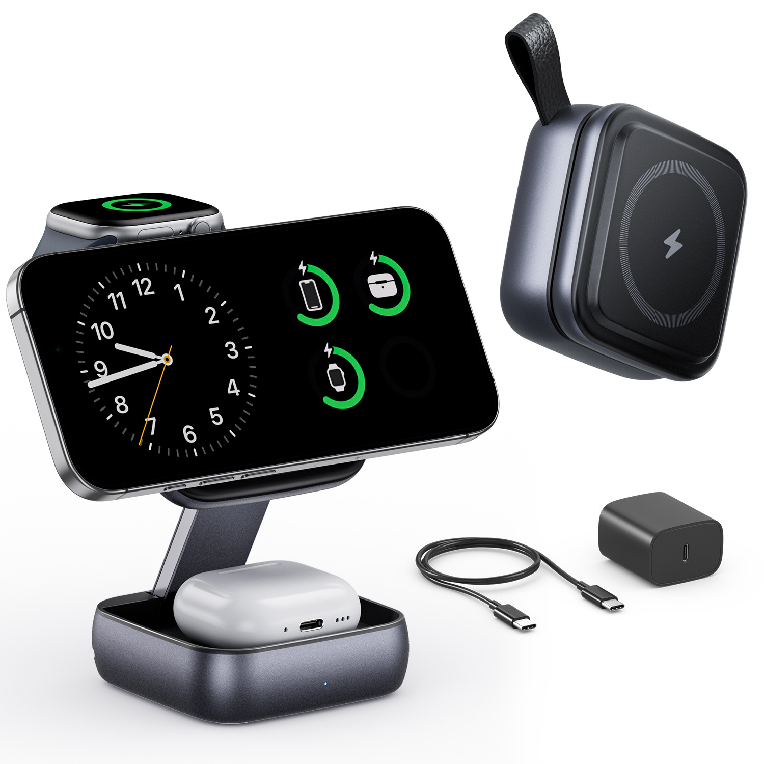 Desktop Multi-Function Folding Stand With Strong Magnetic Wireless - Image 5