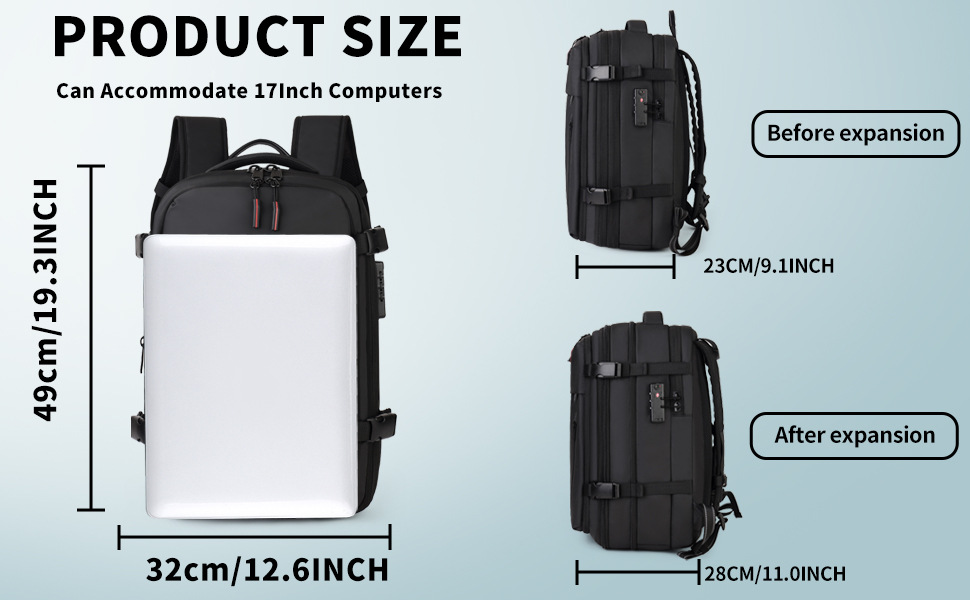 Large-capacity Compression Backpack With USB Charging For Short - Image 5