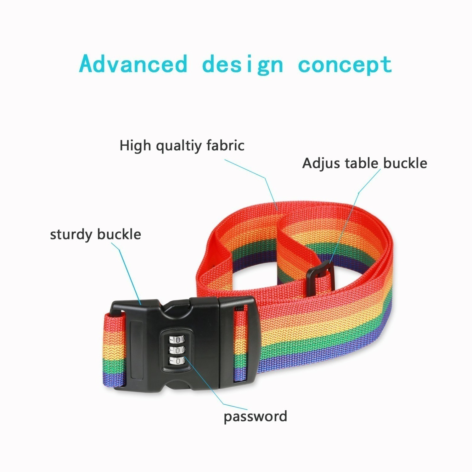 Set Of 2 Colored Luggage Straps With TSA Lock + 2 Orange Luggage - Image 3