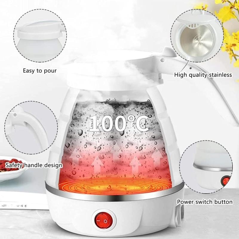 600ml Collapsible Travel Electric Water Kettle Folding Camping - Image 5