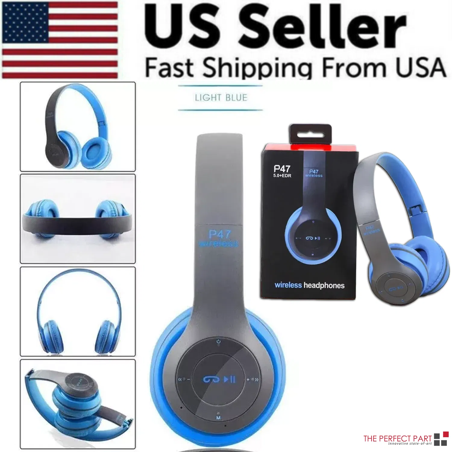 Wireless Bluetooth 5.0 Headphones Headset Over-Ear FM Radio MIC - Image 8