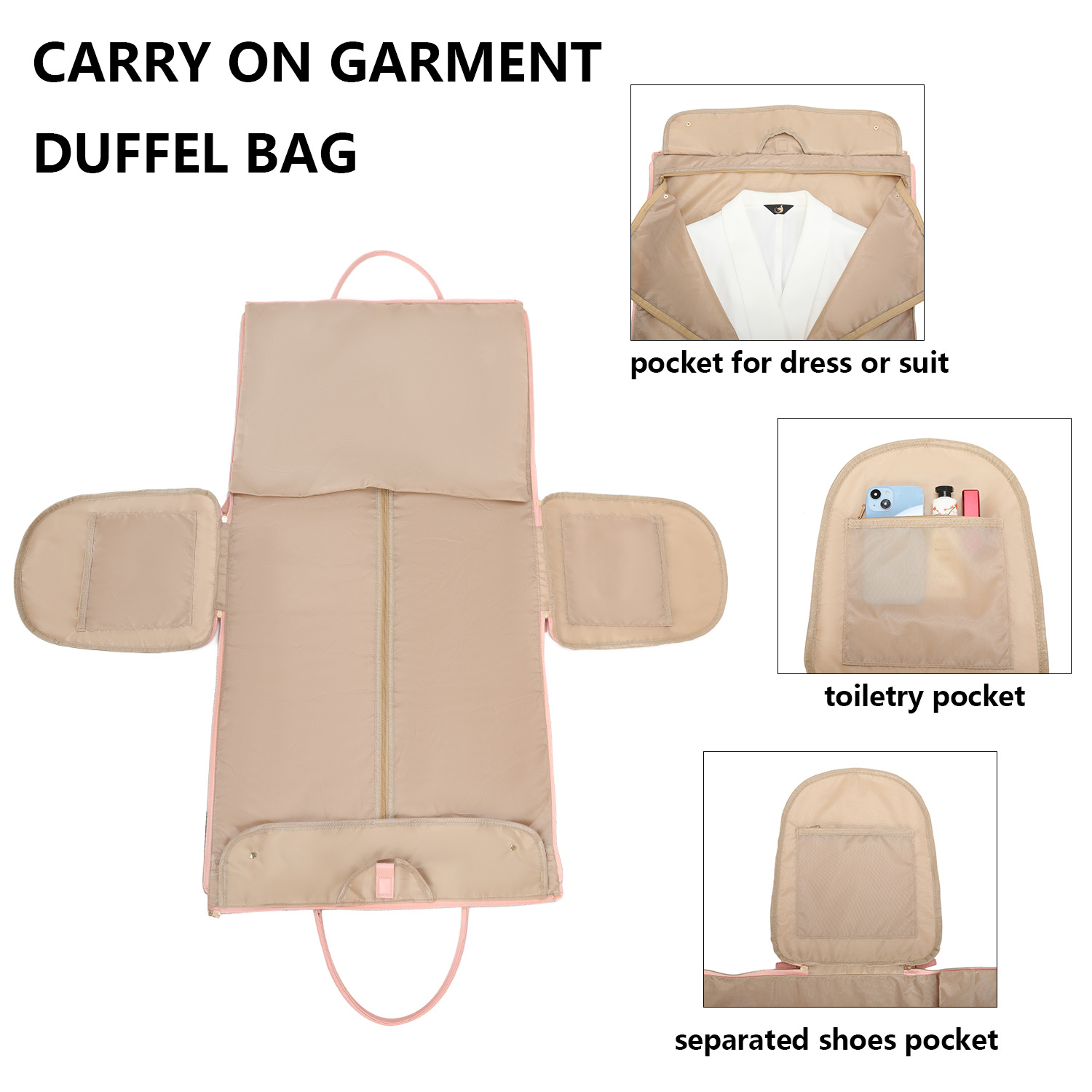 Travel Bag Clothing Storage BagPU Travel Gym Bag Foldable - Image 3