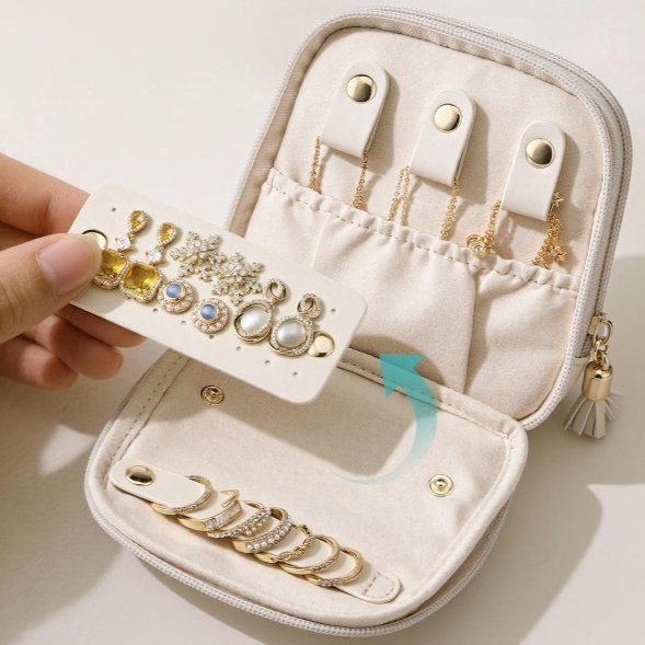 Travel Jewelry Box Storage Bag, Portable Jewelry Pouch For Outings - Image 3