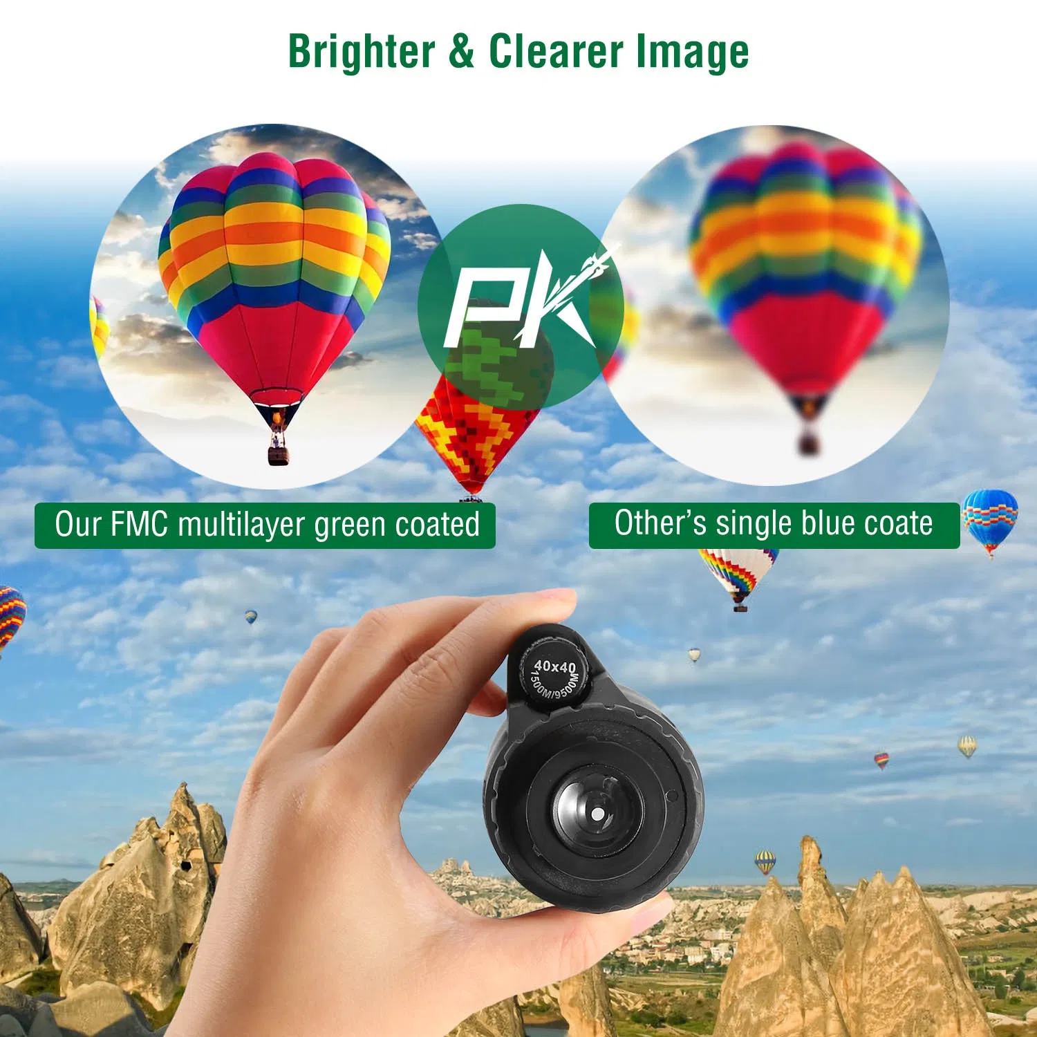 40x40 HD Optical Monocular Telescope w/ FMC Lens Low Light Vision - Image 5