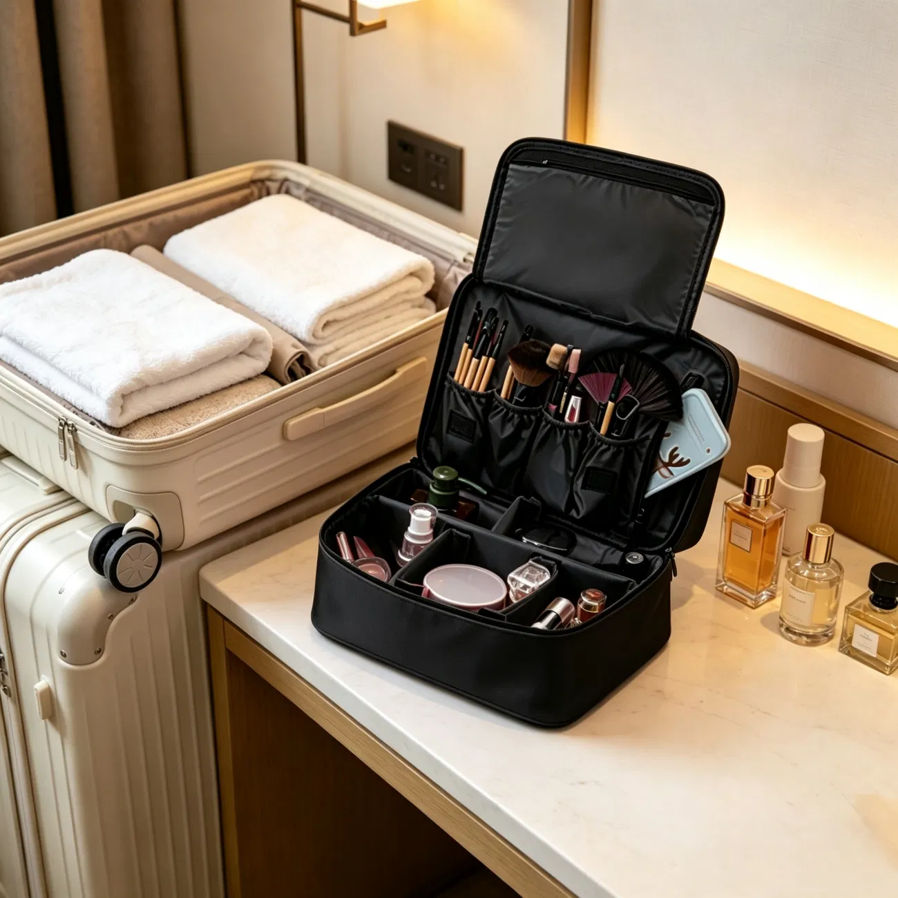 Make up Bag Case Portable Handle Storage Organizer Travel Bag Wash - Image 4