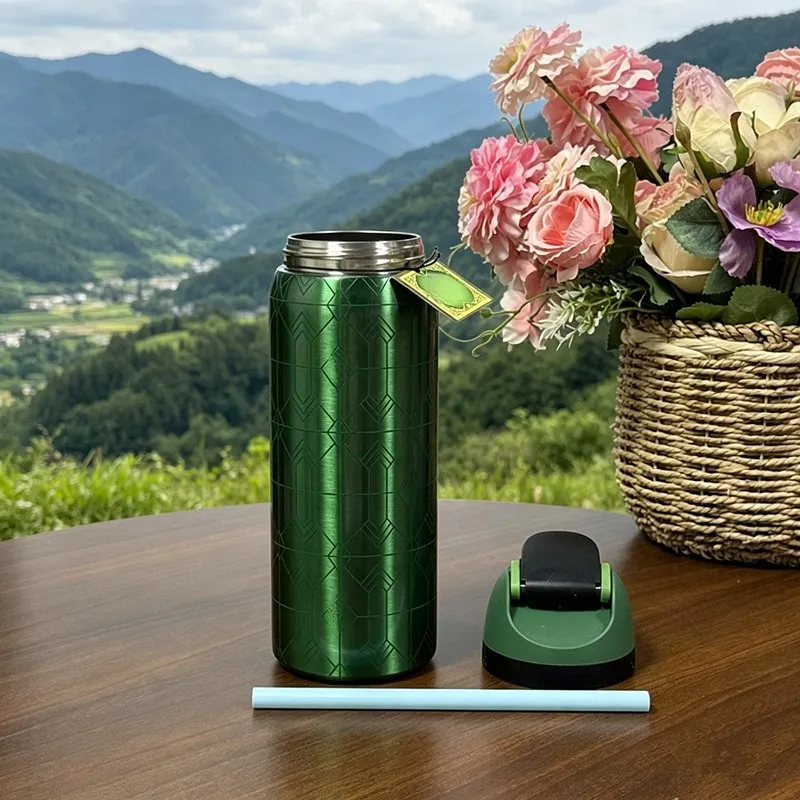 304 stainless steel outdoor sports water bottle, portable and - Image 4