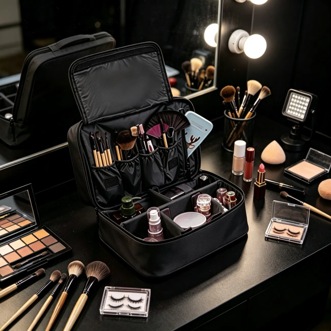 Make up Bag Case Portable Handle Storage Organizer Travel Bag Wash - Image 2