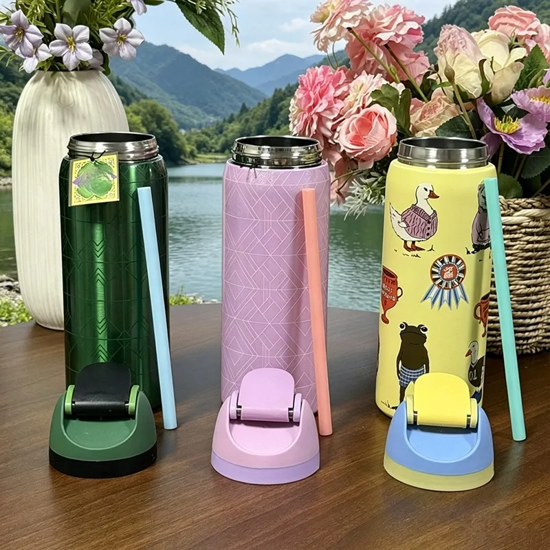 304 stainless steel outdoor sports water bottle, portable and - Image 5