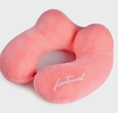 Embroidered Memory Foam U Shaped Neck Pillow Raised Side Support - Image 5