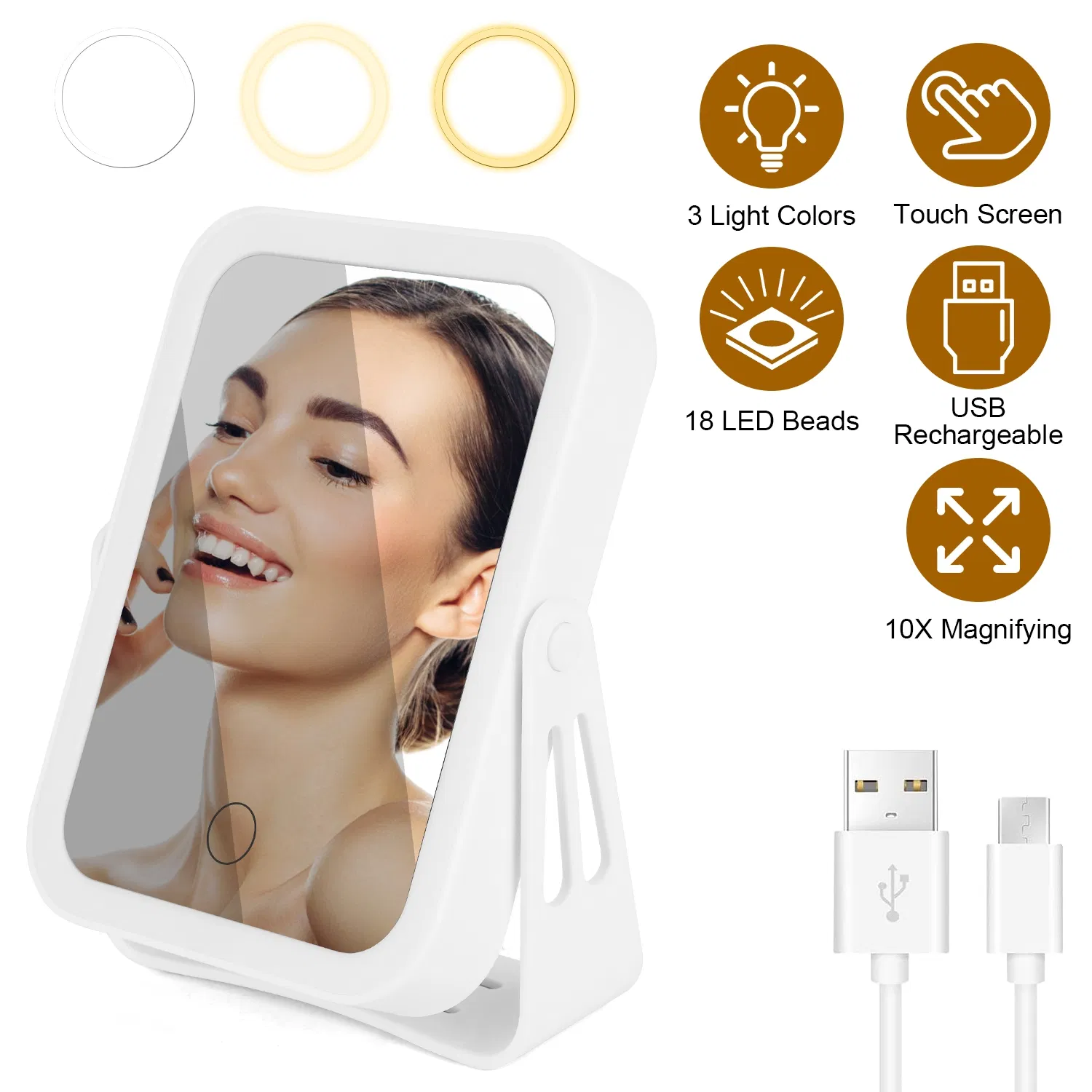 10X Magnifying Lighted Makeup Mirror Double Sided Travel Makeup - Image 9