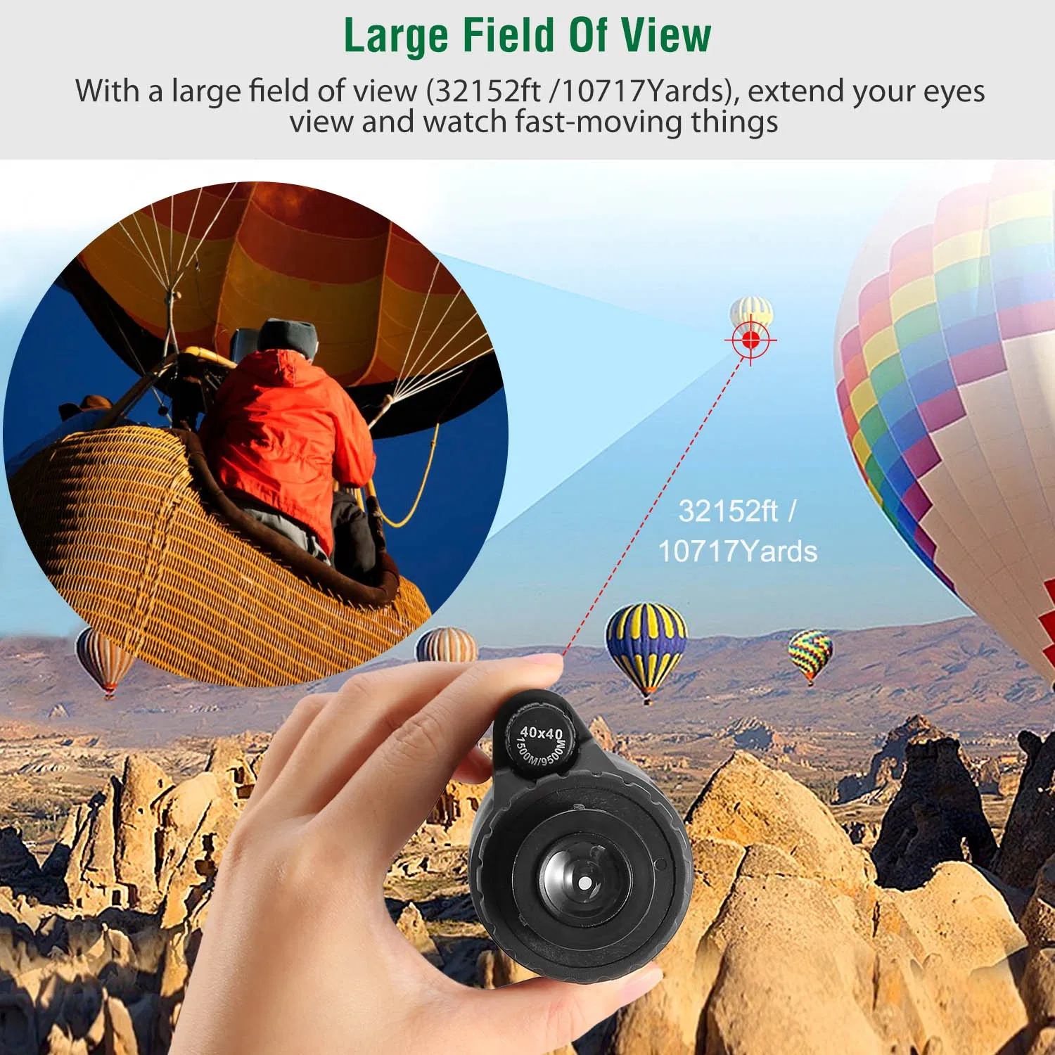 40x40 HD Optical Monocular Telescope w/ FMC Lens Low Light Vision - Image 8