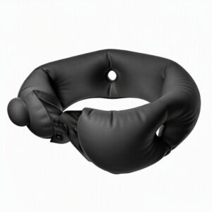 Inflatable neck pillow, adjustable in softness, made of