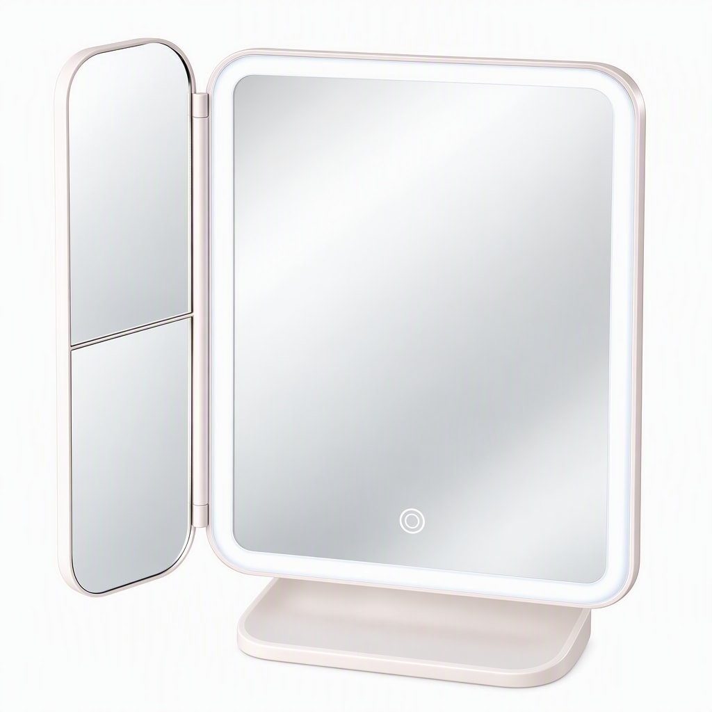 Rechargeable LED Makeup Mirror With 3 Light Modes, 2x-3x