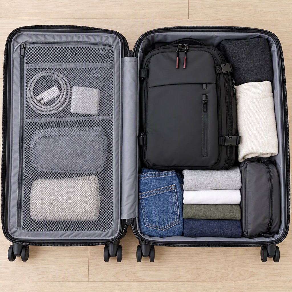 Large-capacity Compression Backpack With USB Charging For Short - Image 4