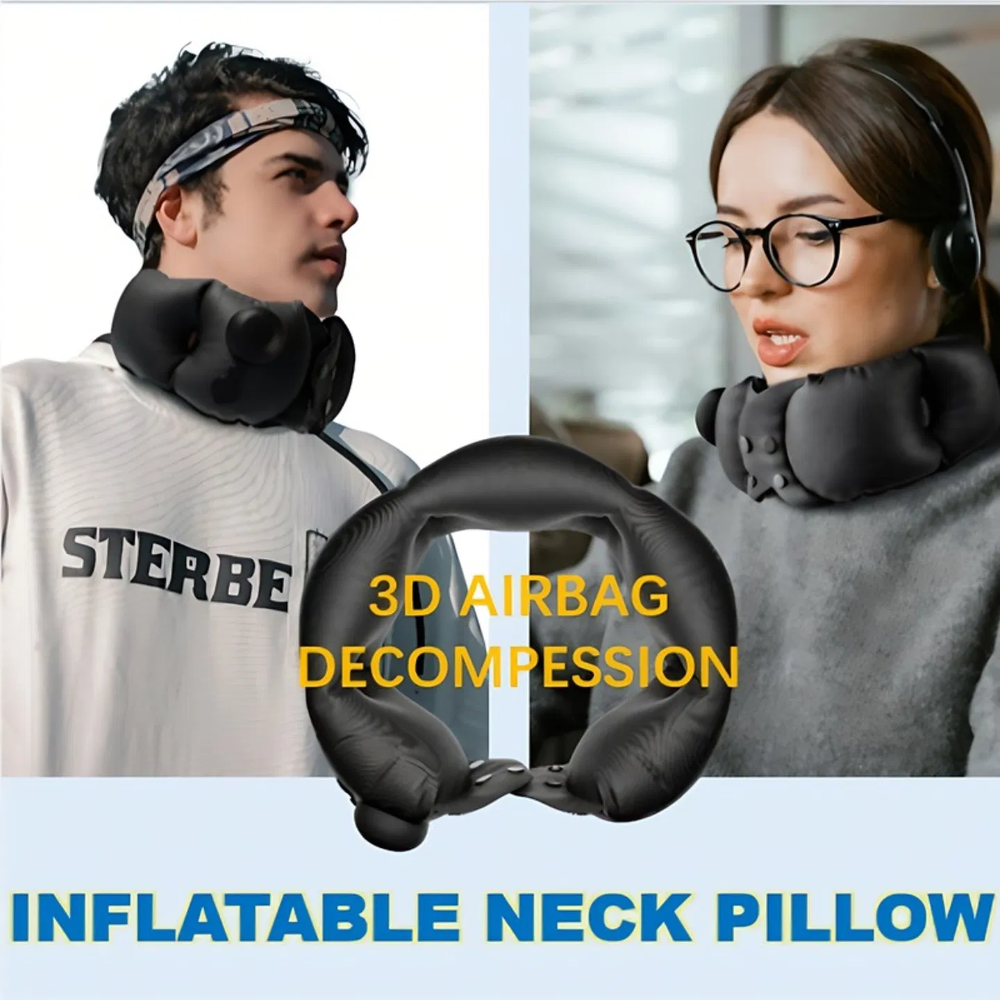 Inflatable neck pillow, adjustable in softness, made of - Image 3