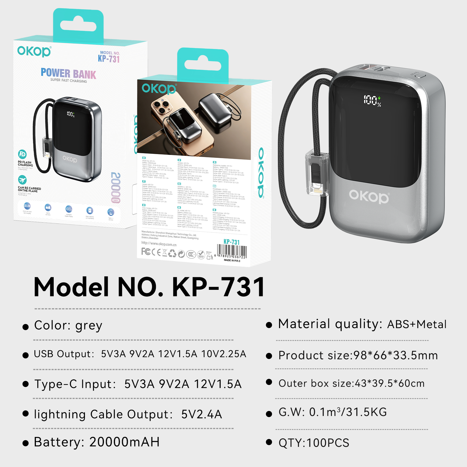 Kp-731 Best-selling High-Capacity 20, 000mAh Fast-Charging Power - Image 4