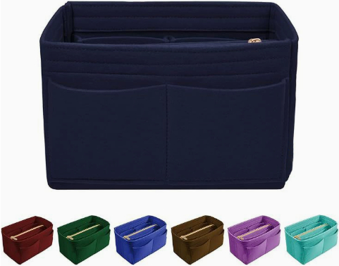 Felt-lined Multi-compartment Cosmetic Organizer With Zipper - Image 3