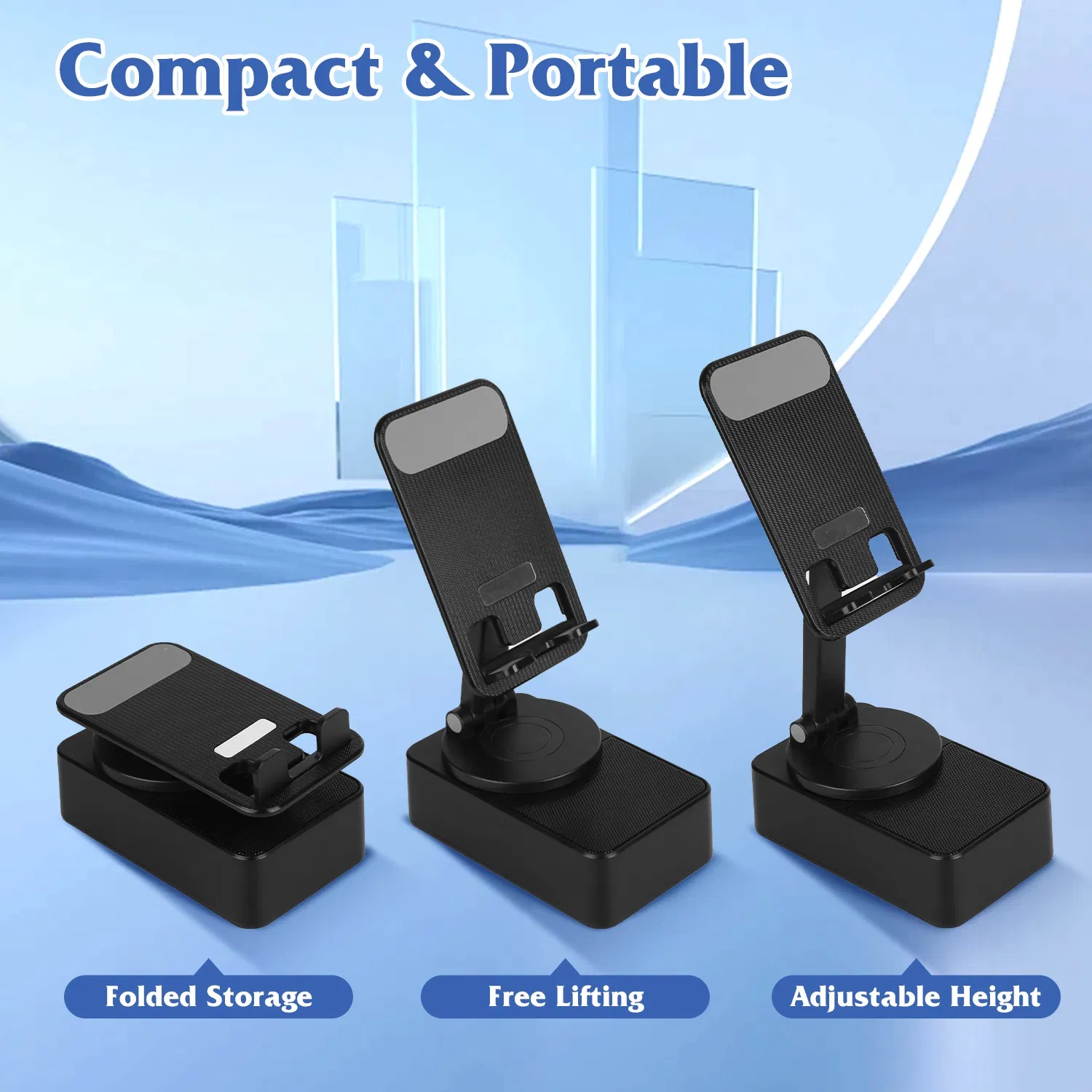 1Pc 4 In 1 Foldable Wireless Speaker Phone Stand With Power Bank - Image 6
