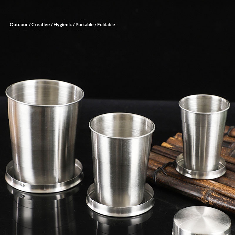 Stainless Steel Folding Cup For Outdoor Camping And Washing Up - Image 9