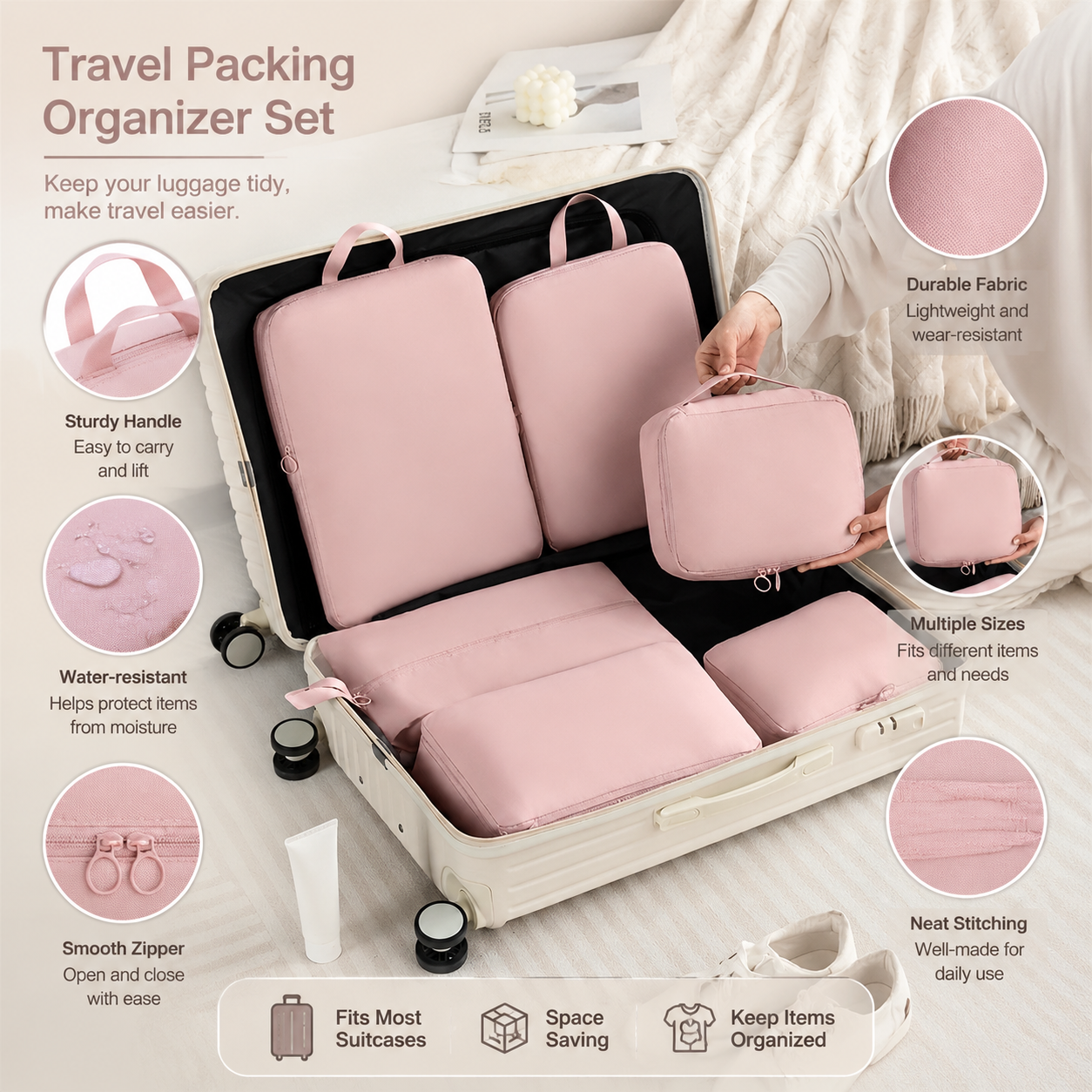 Travel Luggage Clothes Packing Storage Bag Portable Zipper Storage - Image 5