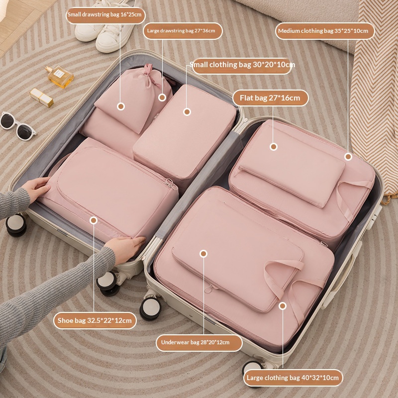 Compressible Travel Storage Bags Set - 6-Piece Luggage Organizers - Image 5